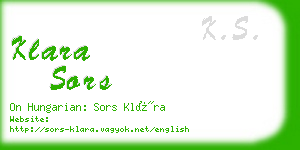 klara sors business card